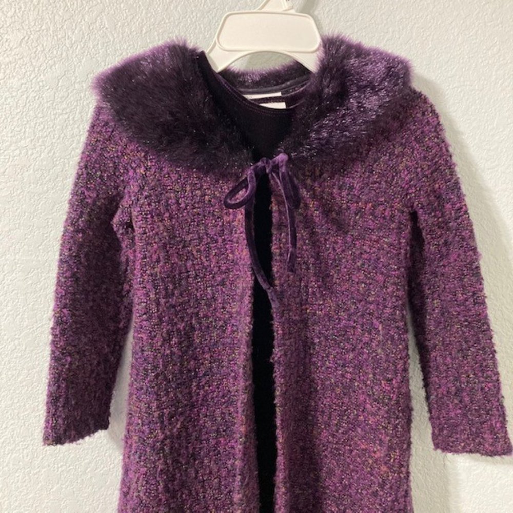 Bonnie Jean Purple Dress with Sweater Jacket EUC